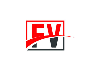 F V, FV Letter Logo Design