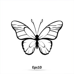 Butterfly icon. Vector illustration. Eps10