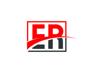 E R, ER Letter Logo Design