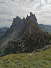 Fototapeta na wymiar Hiking and exploring the stunning regions of South Tyrol and the Dolomite Mountains in Italy