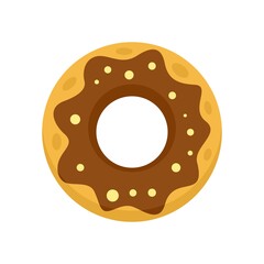 Policeman donut icon flat isolated vector