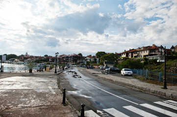 Road and street of Nesebar town, Bulgaria.