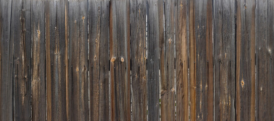 Old wooden planks fence.  Panorama background