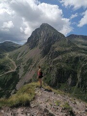 Fototapeta premium Hiking and camping in the wild and beautiful Dolomites Mountains in South Tyrol and Cortina in Italy