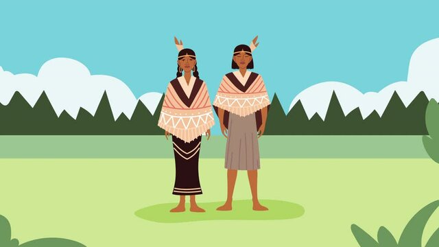 indigenus couple ethnicity in the landscape