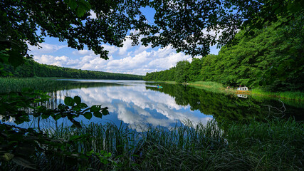 Jezioro Ostrowo - Hutka - Powidz  - obrazy, fototapety, plakaty