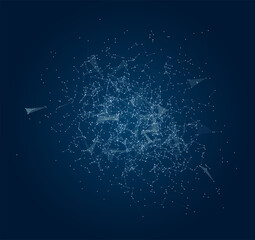 Abstract geometric shapes, technology and constellations, lines and polygons geometric compositions. Stars, chemical composition, medicine and chemical formulas.