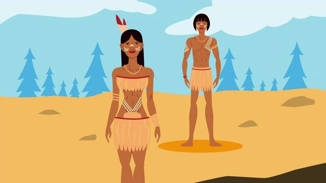 indigenus couple ethnicity in the desert