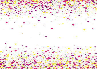Yellow Girl Confetti Texture. Rose Elegant Backdrop. Red Circle Party. Pink Pleasure Background. Wedding Frame.