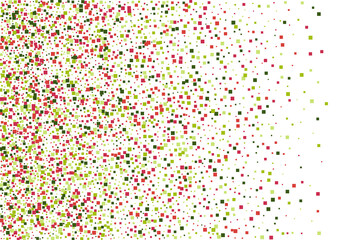 Confetti Green Event Wallpaper. Side Dot Background. Red Explosion Square Frame. Geometric Decor Illustration.