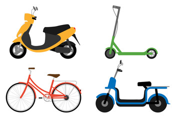 Eco friendly transport set. Ecological vehicle.