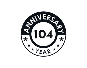 104 years anniversary badge vector design