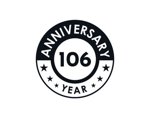 106 years anniversary badge vector design