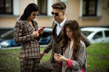 Stylish students on the street