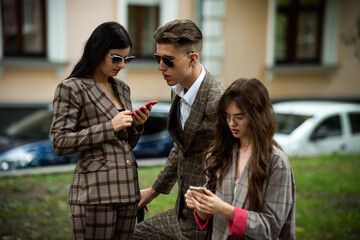 Stylish students on the street