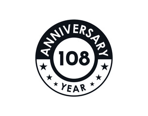 108 years anniversary badge vector design