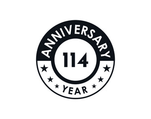 114 years anniversary badge vector design