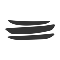 Vector isolated dark grey illustration of handmade ceramic dishes. Hand drawn craft earthenware created in pottery wheel after class. Plates and saucers made in different shapes