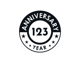 123 years anniversary badge vector design