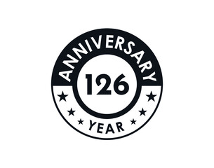 126 years anniversary badge vector design