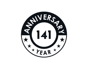 141 years anniversary badge vector design