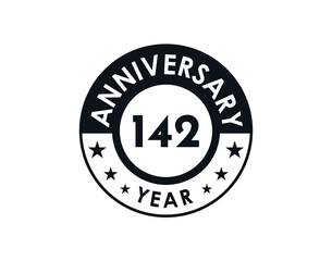 142 years anniversary badge vector design