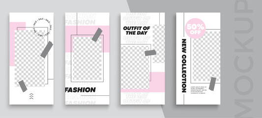 Trendy editable Instagram Stories template. Design for social media. Sale	
