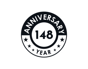 148 years anniversary badge vector design