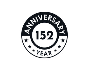 152 years anniversary badge vector design