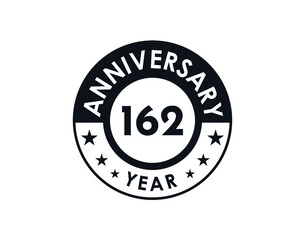 162 years anniversary badge vector design