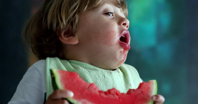 Child spitting food choking face authentic
