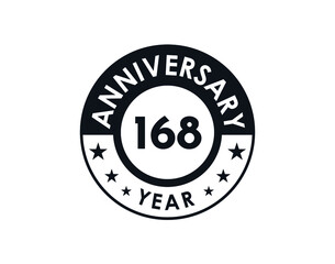 168 years anniversary badge vector design