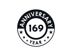 169 years anniversary badge vector design