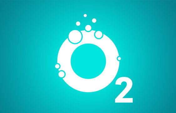 Oxygen O2 bubble logo design. Oxygen icon vector illustration.