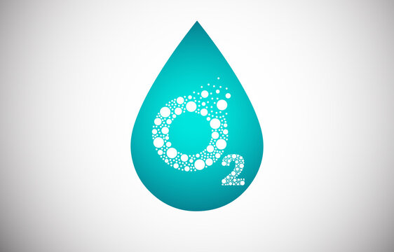 Oxygen O2 bubble logo design. Oxygen icon vector illustration.
