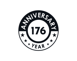 176 years anniversary badge vector design
