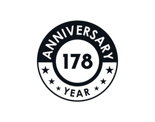 178 years anniversary badge vector design