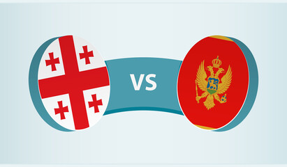Georgia versus Montenegro, team sports competition concept.