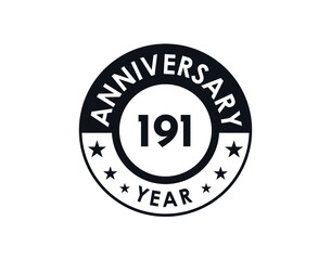 191 years anniversary badge vector design