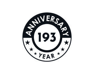 193 years anniversary badge vector design