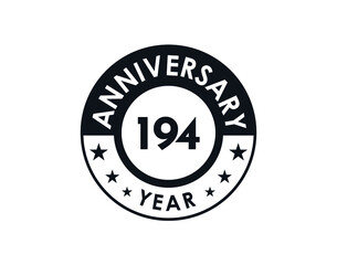 194 years anniversary badge vector design