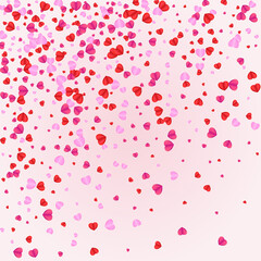 Fototapeta na wymiar Purple Heart Background Pink Vector. Celebration Texture Confetti. Pinkish Banner Frame. Tender Confetti Gift Backdrop. Fond Design Illustration.