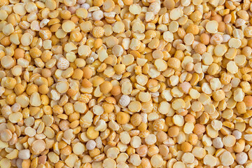 dry yellow split peas for background