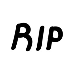hand written inscription rip. vector illustration