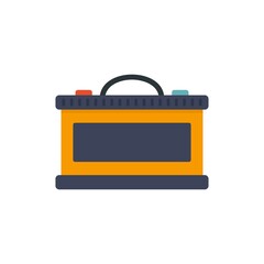 Car battery icon flat isolated vector