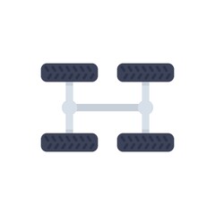 Car chassis icon flat isolated vector