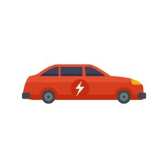 Fototapeta na wymiar Electric car icon flat isolated vector