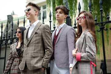 Young people. Formal wear outdoor