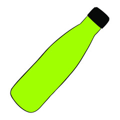 Eco-friendly Water bottle. Sport. Gym. Equipment. Fitness routine. Active lifestyle. Hand drawn illustration. Colorful icon isolated on white background. Vector EPS10