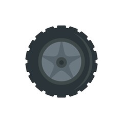 Car wheel icon flat isolated vector